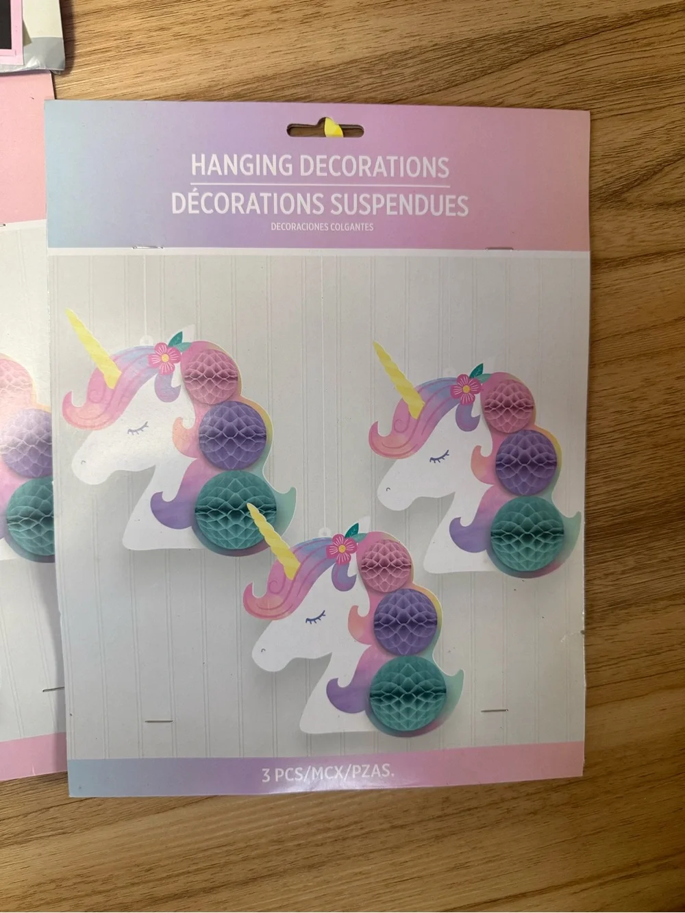 Pink Unicorn Hanging Party Decorations - Set